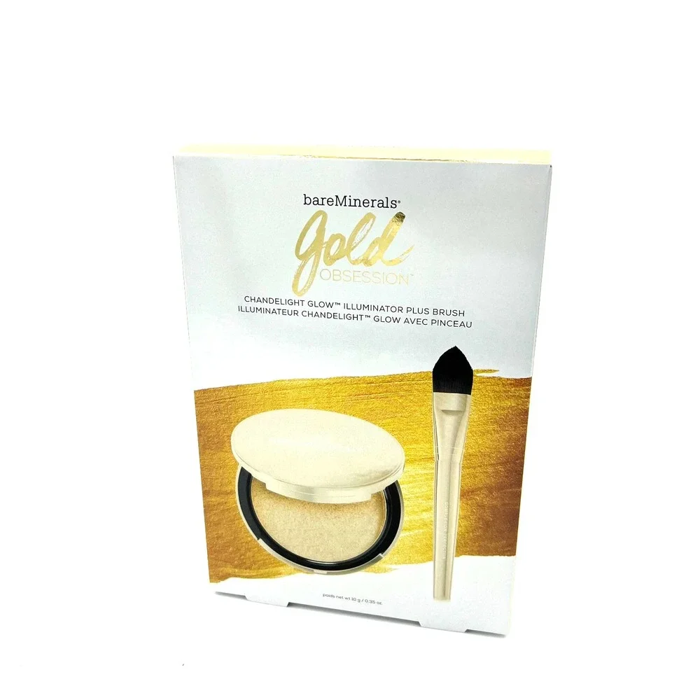 Bare Minerals Gold Obsession Chandelight Glow Illuminator Plus Brush 10g‎ NIB